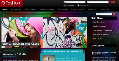 G-Fashion-Free-joomla-1-5-Template