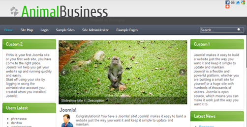 joomla 1 7 template animal business